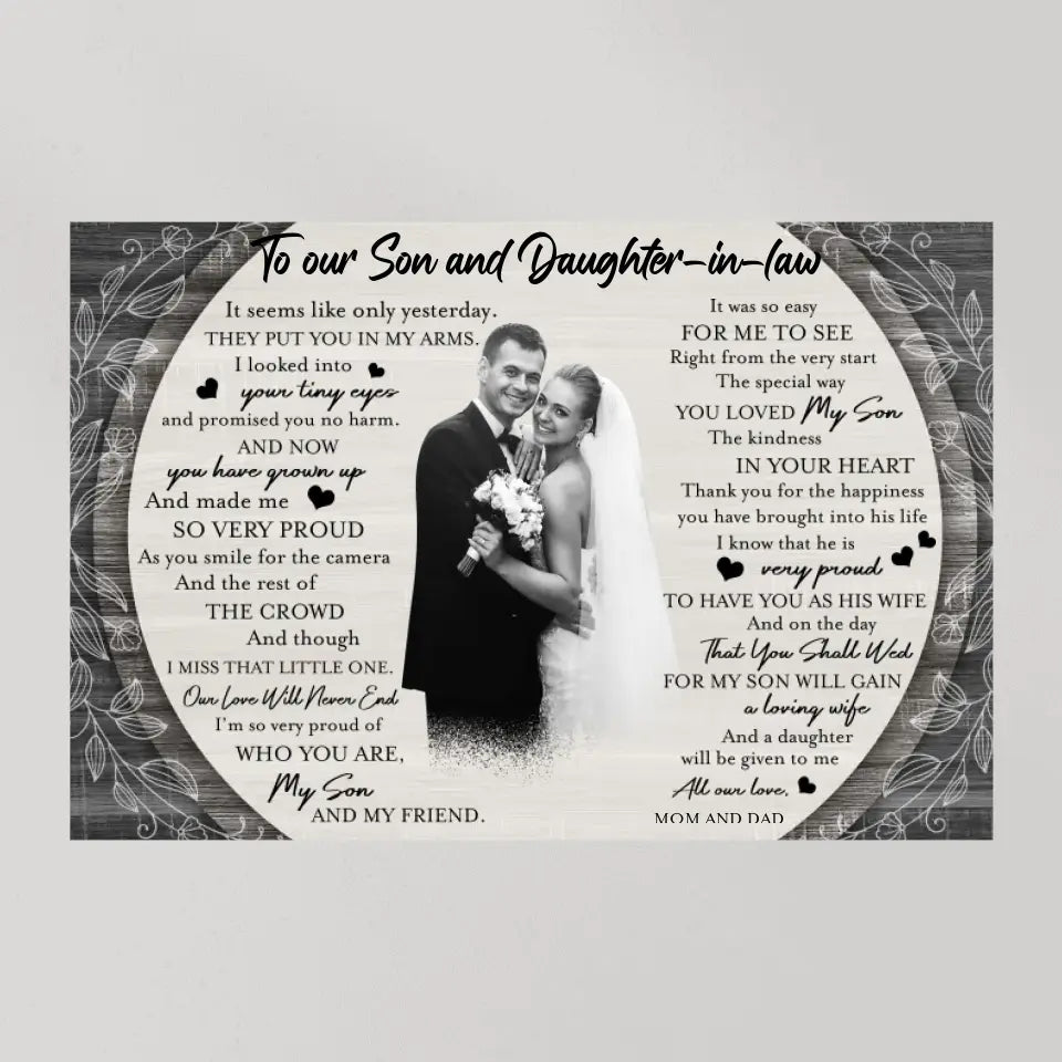 Eternal Bonds: A Gift of Art for Our Daughter-in-Law and Son, Wall Art Canvas/Poster, Gift For Son & Daughter-in-law | 309IHPBNCA1034