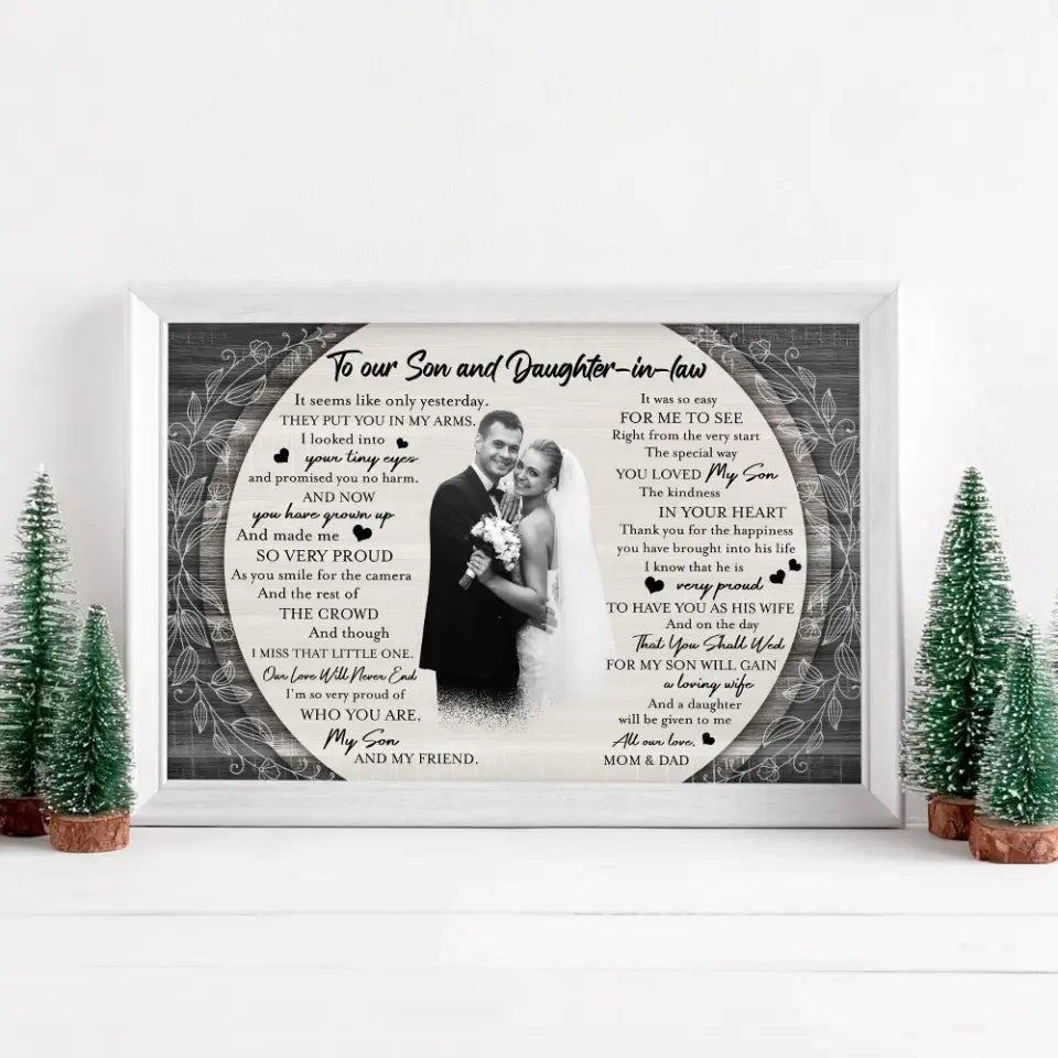 Eternal Bonds: A Gift of Art for Our Daughter-in-Law and Son, Wall Art Canvas/Poster, Gift For Son & Daughter-in-law | 309IHPBNCA1034