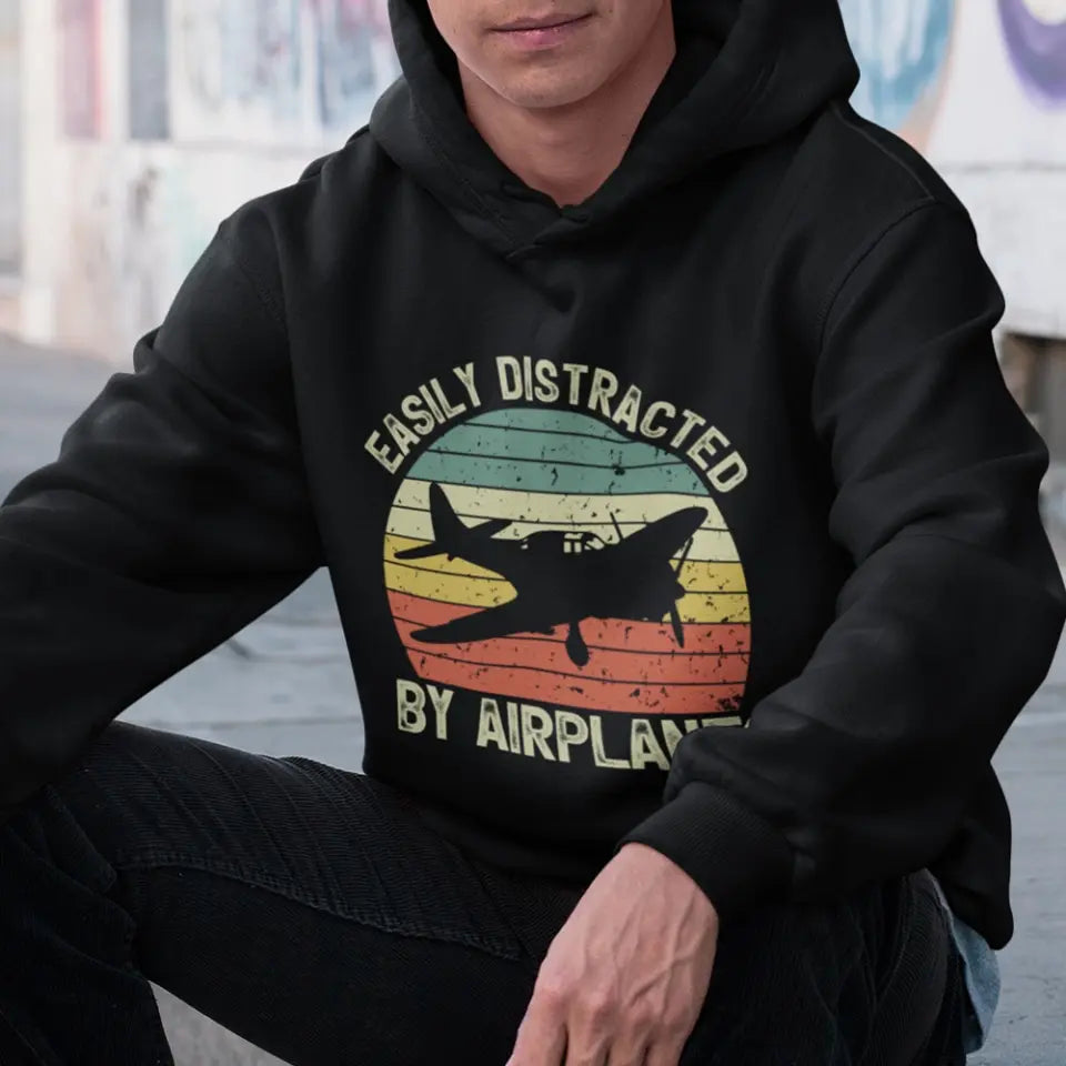 Easily Distracted By Airplanes - Standard T-shirt/Hoodie - Gift For Pilot