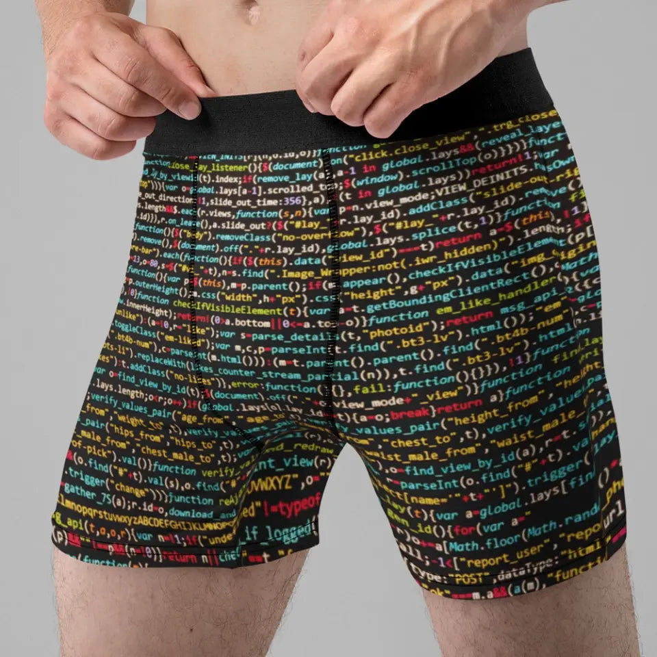 Lines Of Code, Coding Chic for Coders, All-over Print Men's Boxer Briefs, Gift For Coders, Developers | 311IHPNPMB1196