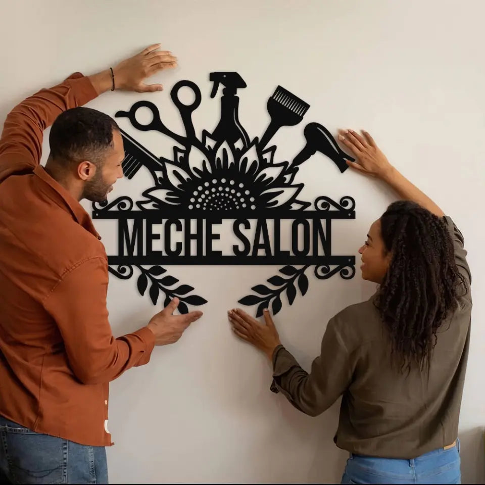 Blossom Beauty, Floral Elegance - Metal Sign Wall Art - Gift For Hairdresser, Barber, Hair Stylist