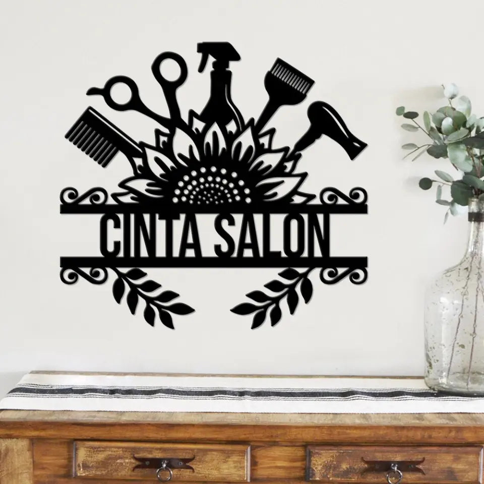 Blossom Beauty, Floral Elegance - Metal Sign Wall Art - Gift For Hairdresser, Barber, Hair Stylist