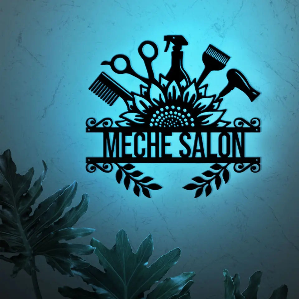 Blossom Beauty, Floral Elegance - Metal Sign Wall Art - Gift For Hairdresser, Barber, Hair Stylist