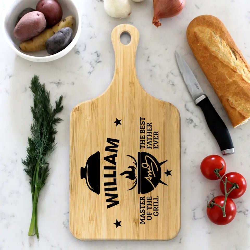 Master Of The Grill The Best Father Personalized Cutting Board