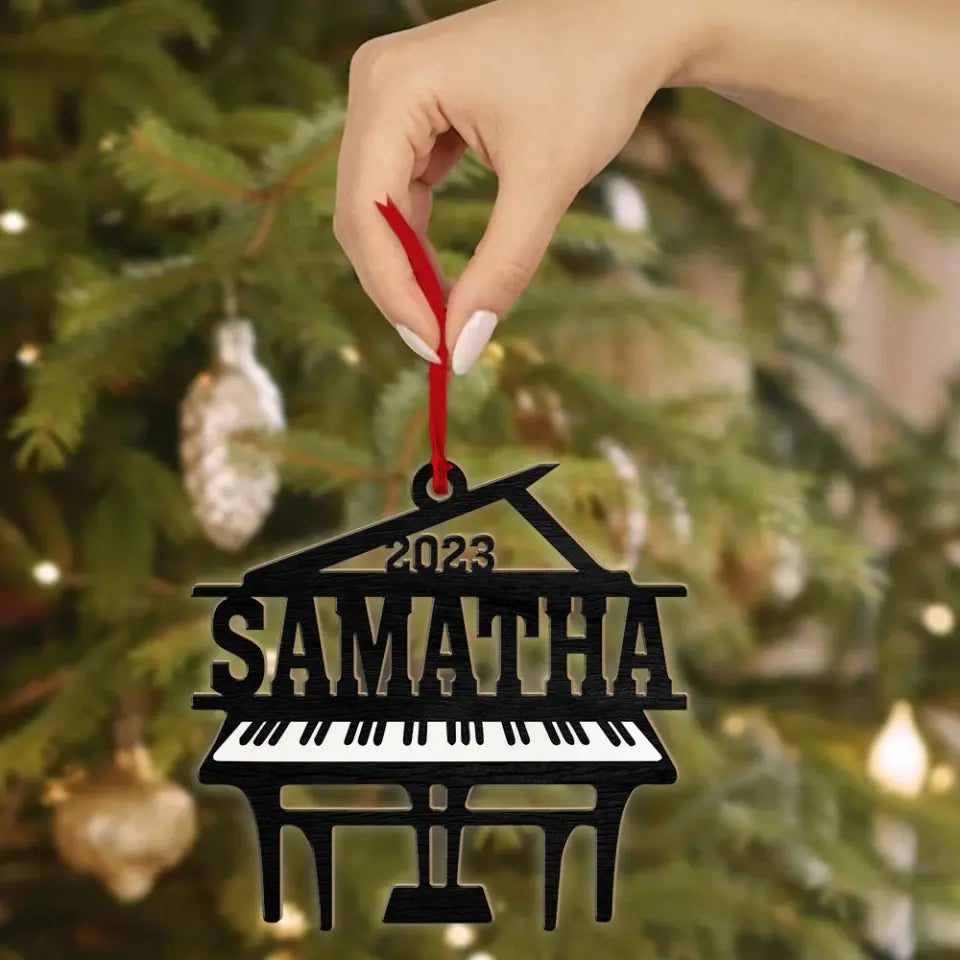 Piano Wooden Ornament - Personalized Christmas Ornament