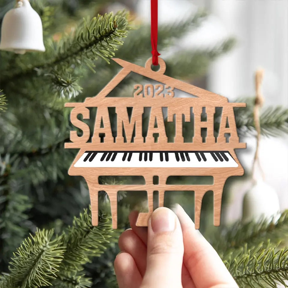 Piano Wooden Ornament - Personalized Christmas Ornament