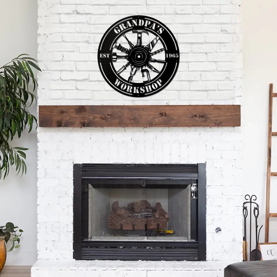 Master of the Garage, Custom Metal Workshop Sign, Personalized Name & Year, Cut Metal Sign for Men