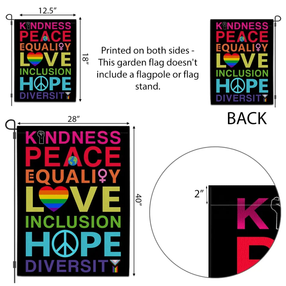 Kindness Peace Equality Love - Lgbtq Pride Flag - Lgbt Gift - Gifts for Pride Month