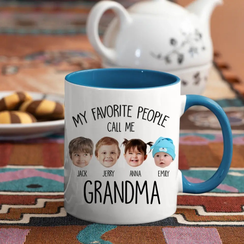 My Favorite People Call Me - Personalized White Mug for Grandma | Best Gift For Family