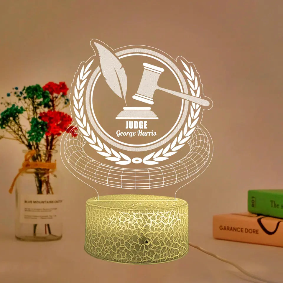 Bright Justice Personalized LED Light for Lawyer