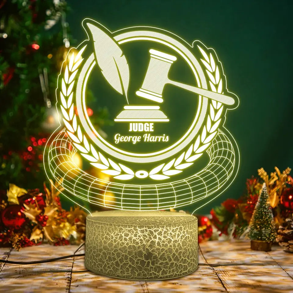 Bright Justice Personalized LED Light for Lawyer