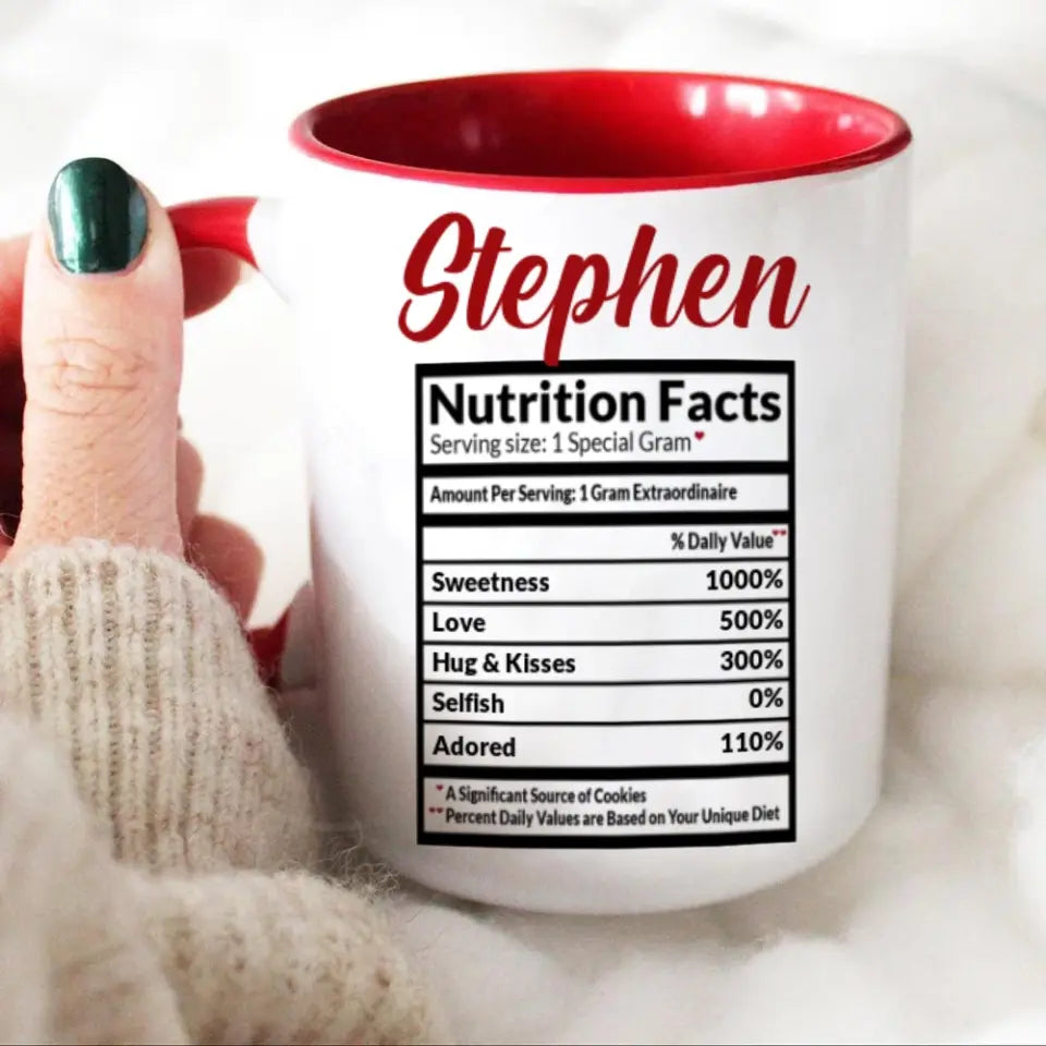 Nutrition Facts Custom White Mug
