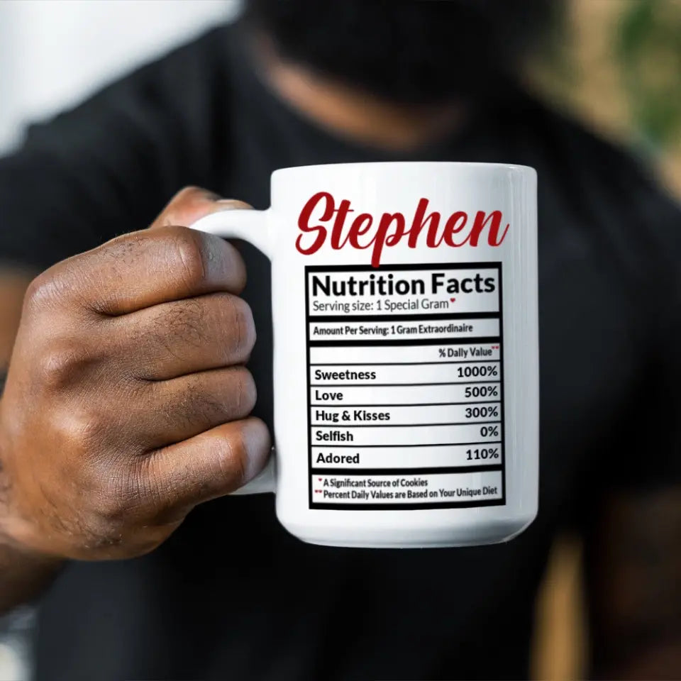 Nutrition Facts Custom White Mug