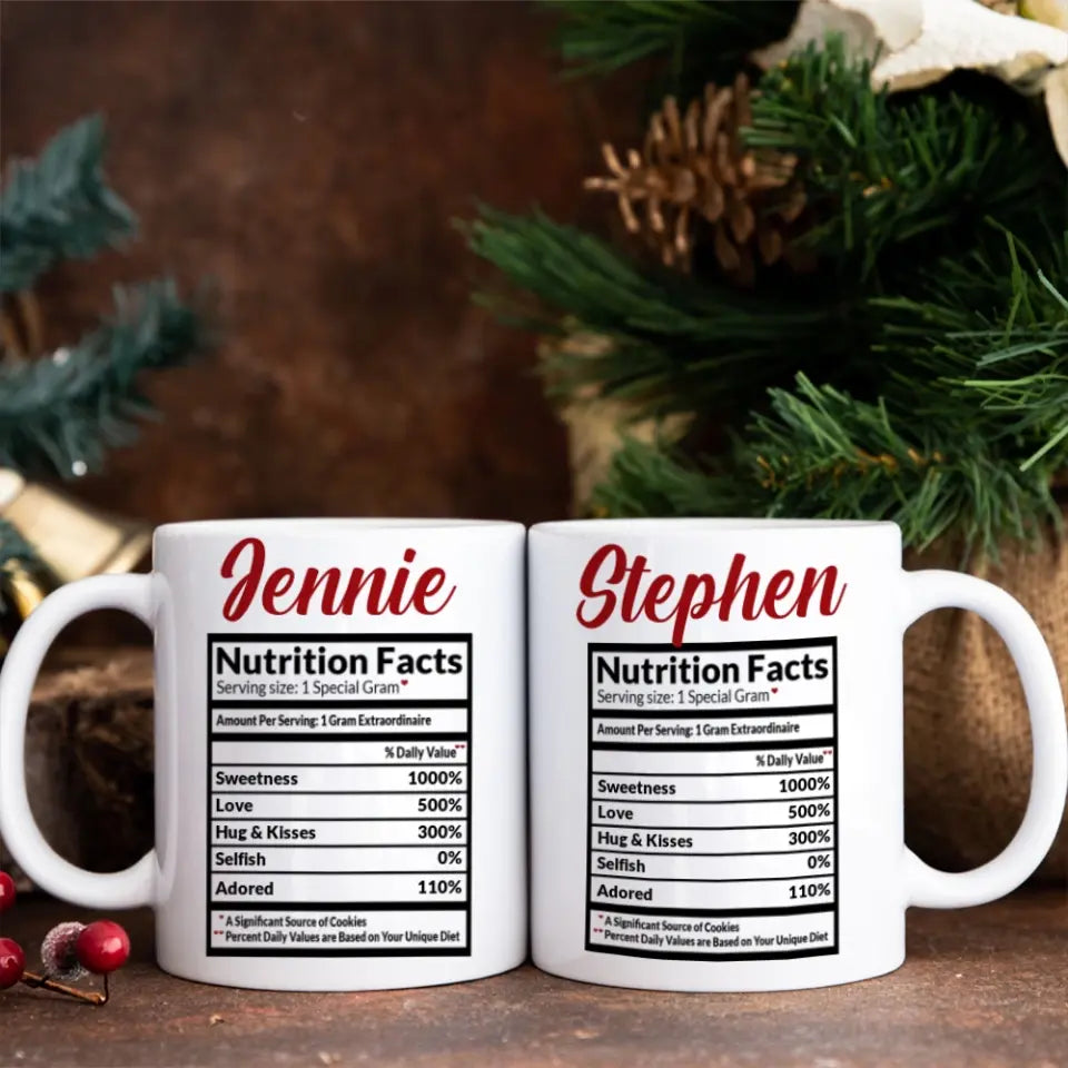 Nutrition Facts Custom White Mug