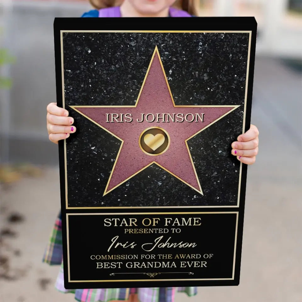 Star Of Fame Presented To - Personalized Canvas/Poster Wall Art - Gift For Theatre, Movie Lovers