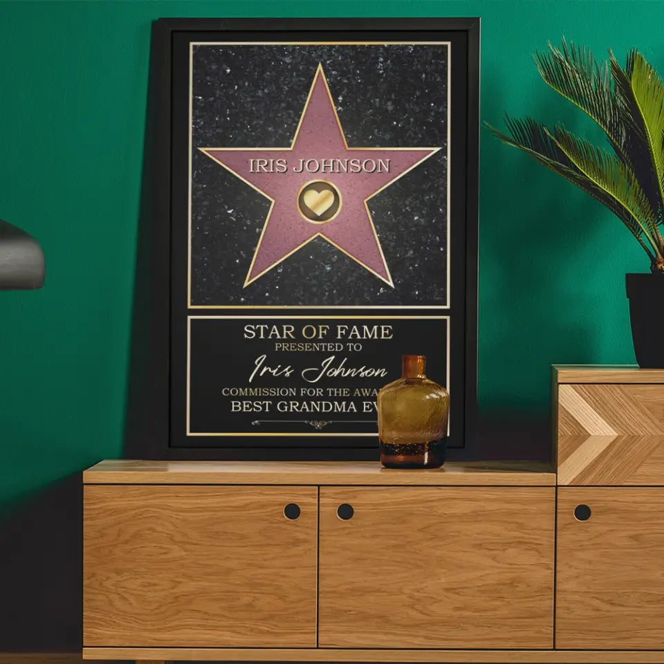 Star Of Fame Presented To - Personalized Canvas/Poster Wall Art - Gift For Theatre, Movie Lovers