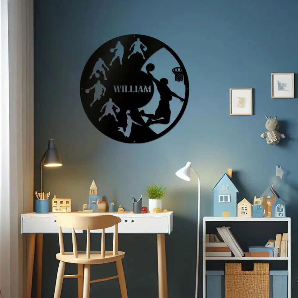 Custom Name - Personalized Cut Metal Sign - Gift For Basketball Lovers