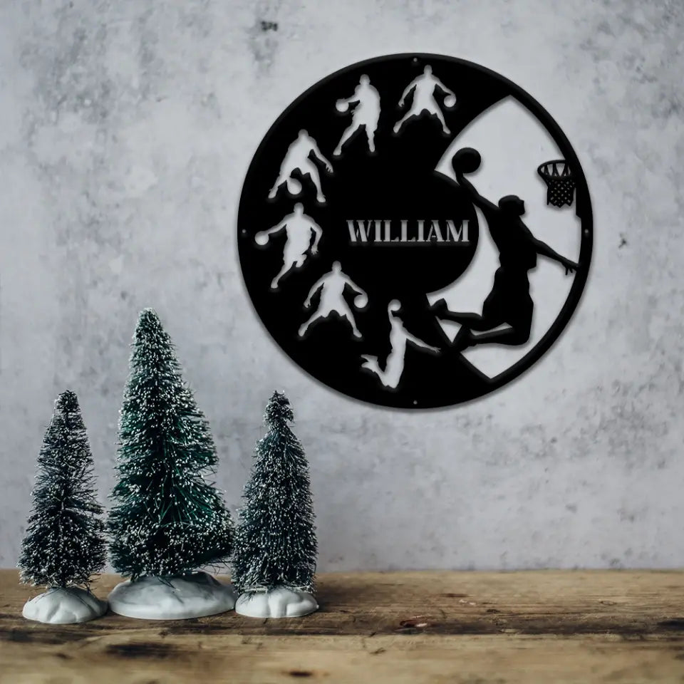 Custom Name - Personalized Cut Metal Sign - Gift For Basketball Lovers