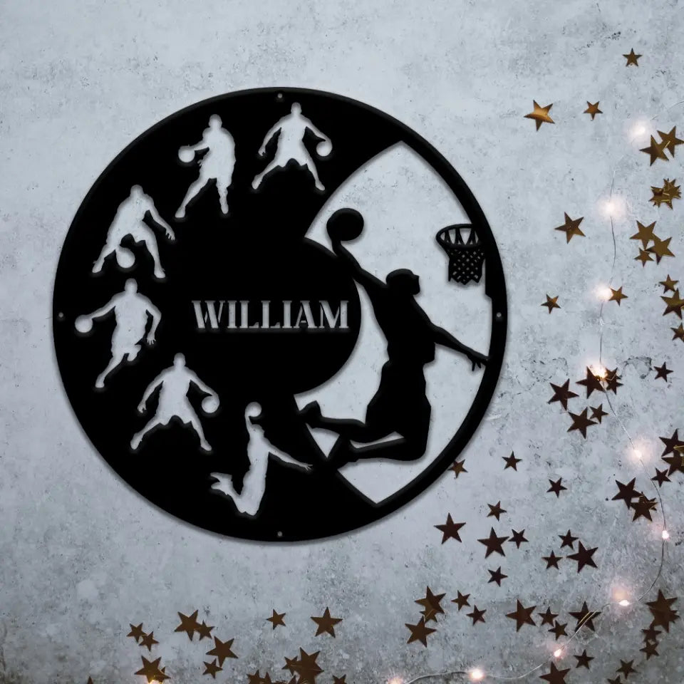 Custom Name - Personalized Cut Metal Sign - Gift For Basketball Lovers