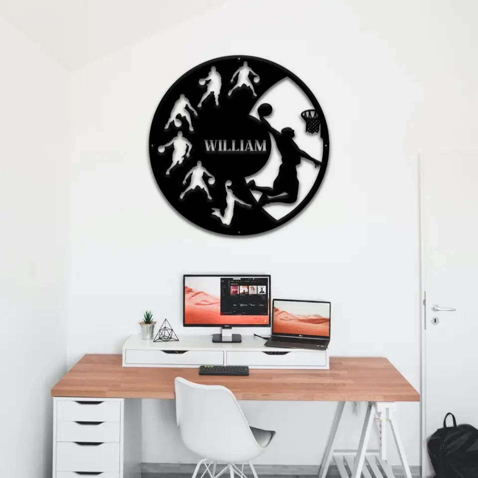 Custom Name - Personalized Cut Metal Sign - Gift For Basketball Lovers