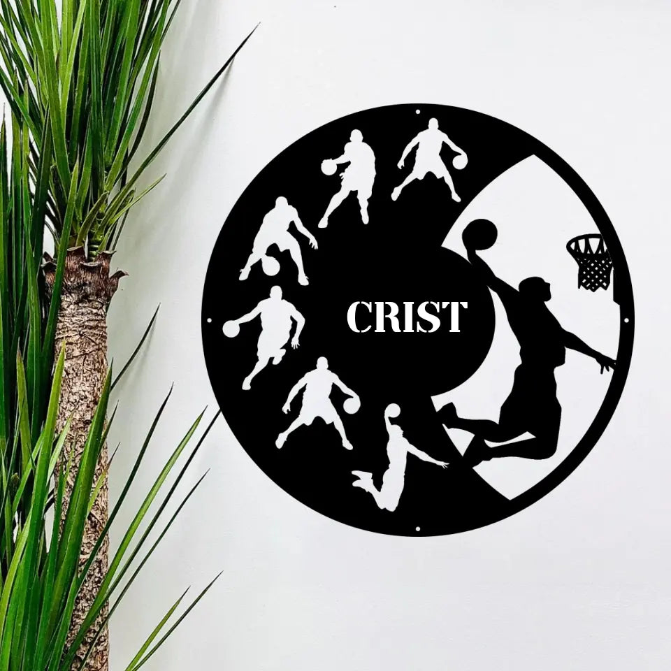 Custom Name - Personalized Cut Metal Sign - Gift For Basketball Lovers