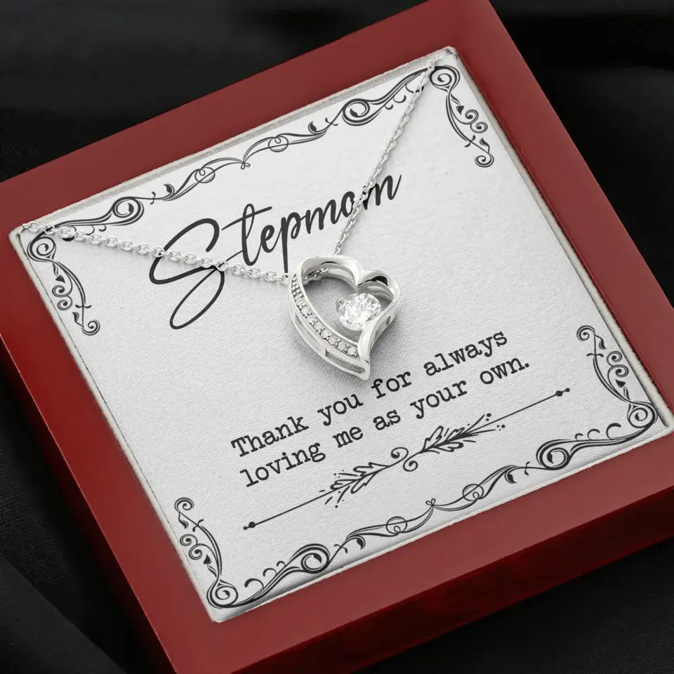Stepmom, Thank You For Loving Me As Your Own - Personalized Necklace - Gift For Stepmom