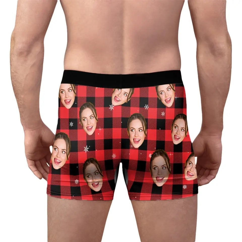 If You Jingle My Bells - Personalized Photo Men's Boxer Briefs - Funny Christmas Gift For Him, Naughty Gift for Husband, Boyfriend