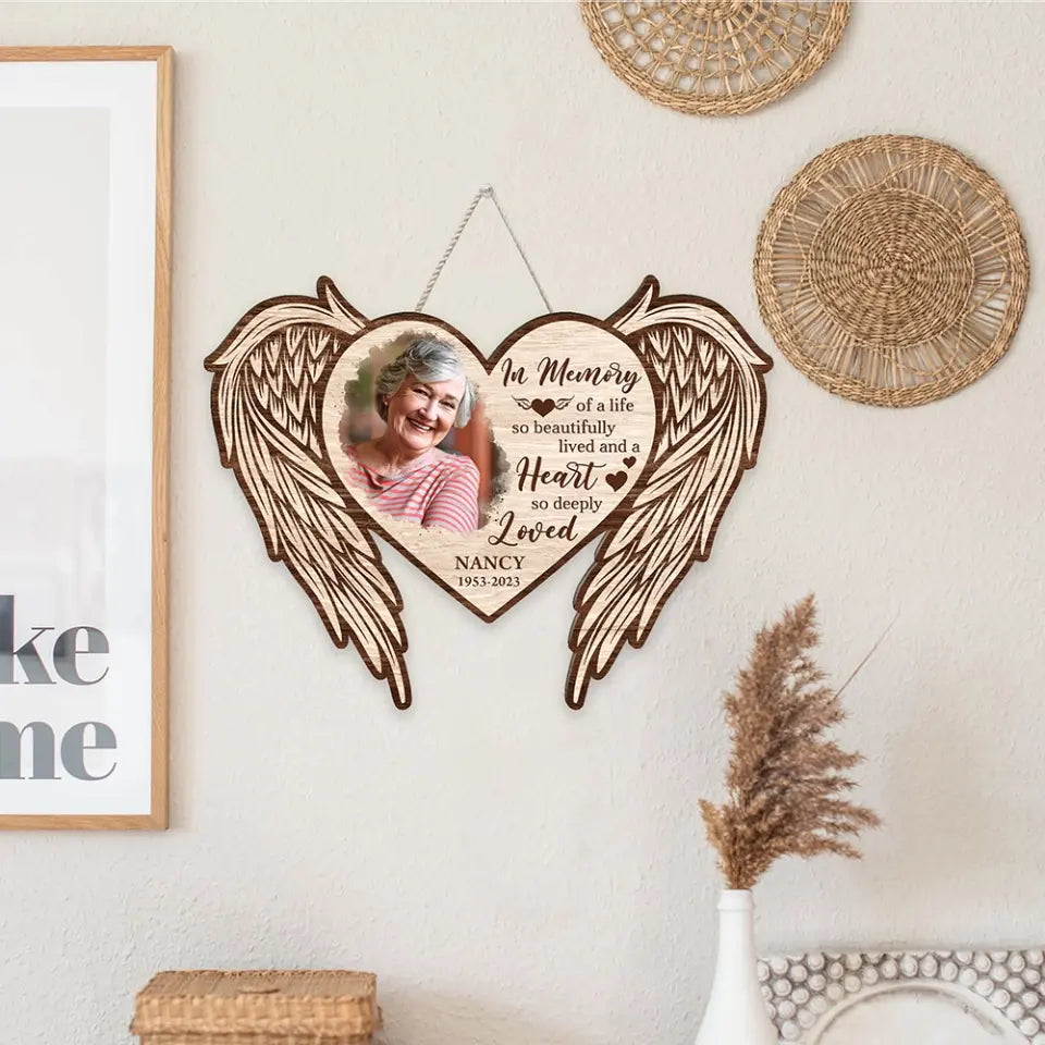 In Memory Of A Life So Beautifully Lived Wooden Sign