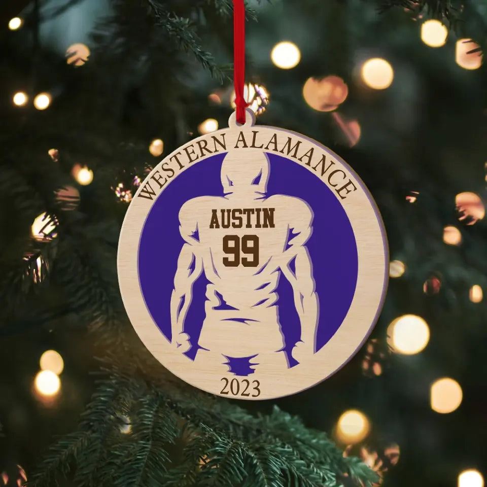 Football Spirit Personalized Wooden Football Ornament Gift For Football Lovers