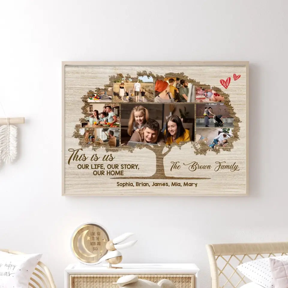 This Is Us Our Life Our Story Our Home Family Tree Custom Canvas Poster Anniversary Gift For Parents
