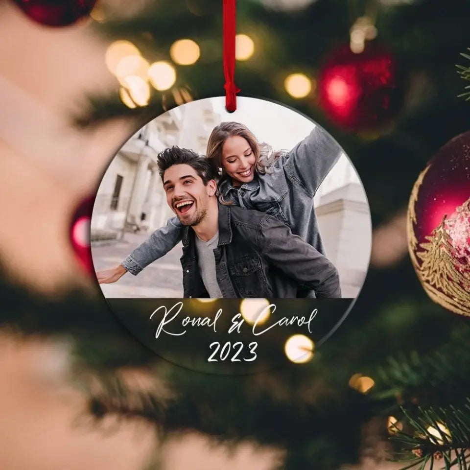 Custom Favorite Song - Personalized Acrylic Ornament with Photo - Christmas Gift for Her Him