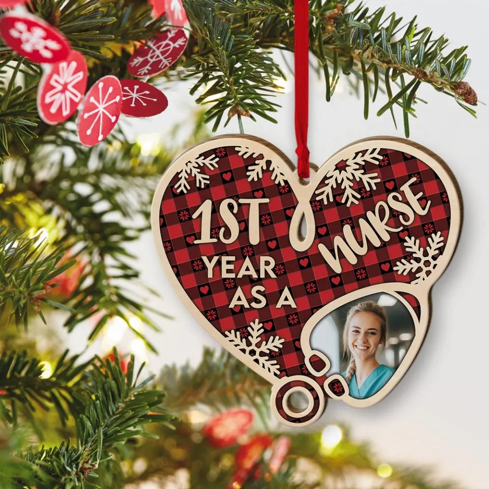 1st Year As A Nurse - Personalized Wooden Ornament - Gift For Nurse