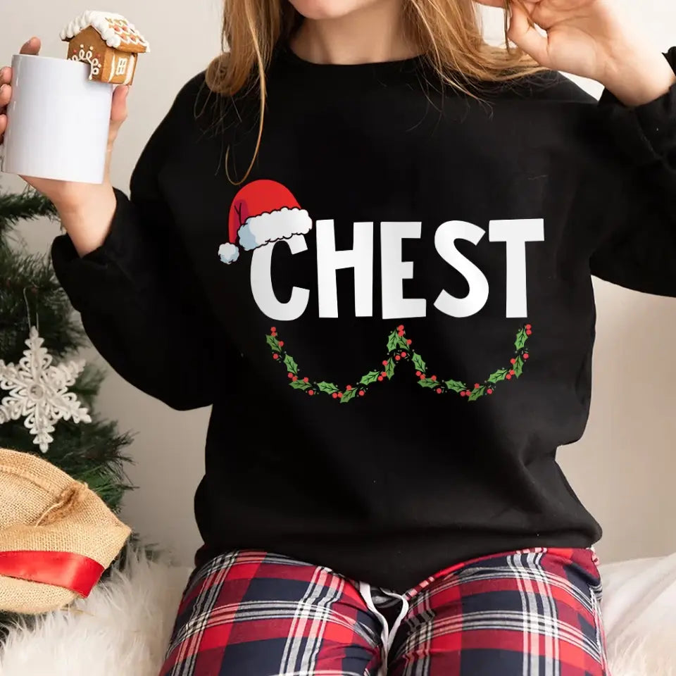 Chest Nuts Christmas, Funny Couples Shirts, Unisex Standard Sweatshirt, Christmas Gift For Couple | 312IHPNPTS1288