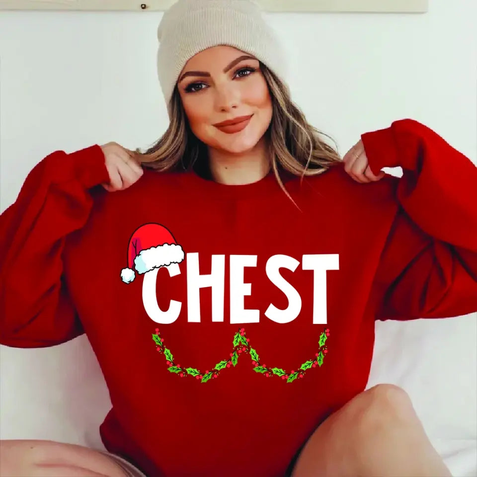 Chest Nuts Christmas, Funny Couples Shirts, Unisex Standard Sweatshirt, Christmas Gift For Couple | 312IHPNPTS1288