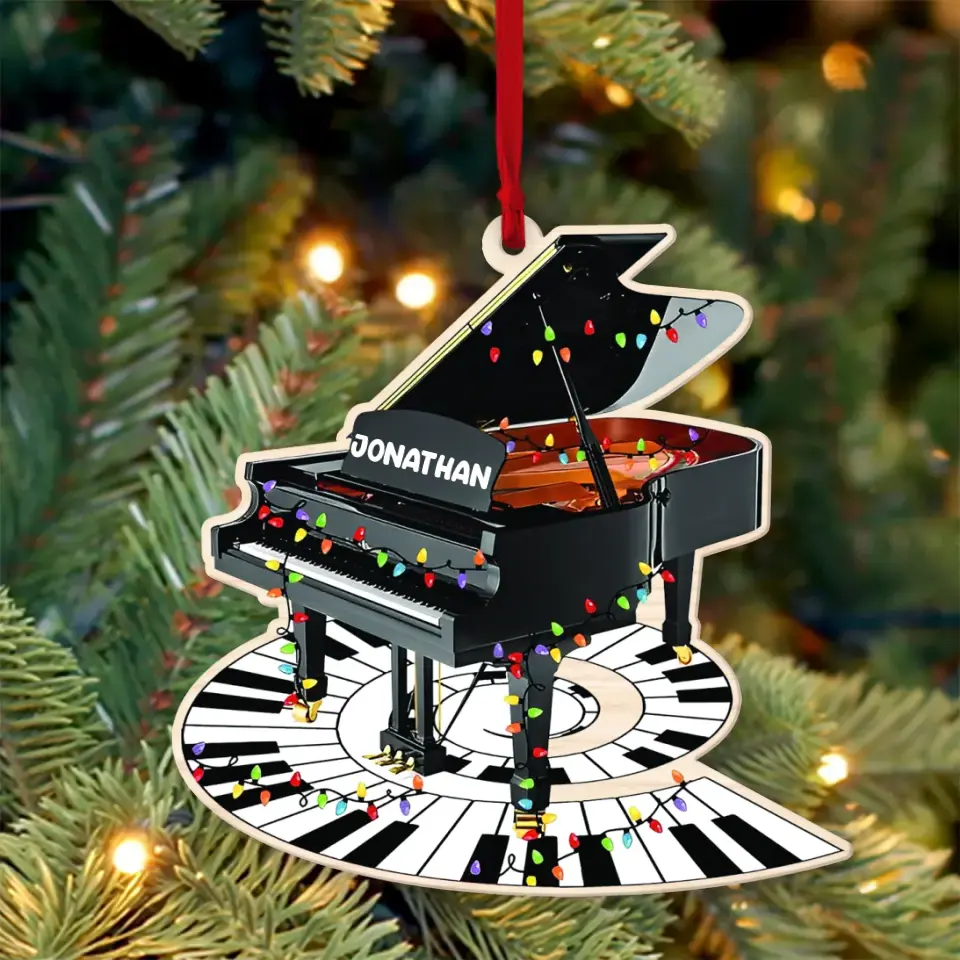 Piano Shape Wooden Ornament Electric Keyboard Decorations