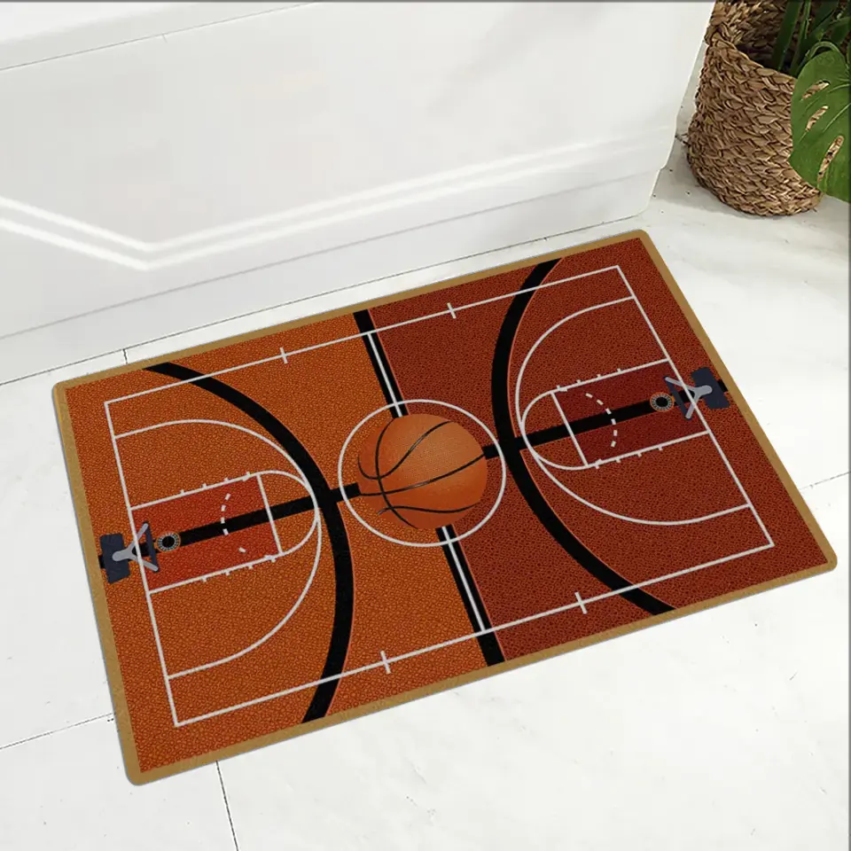 Basketball Court Rug Special Doormat Gift For Kids Basketball Lovers
