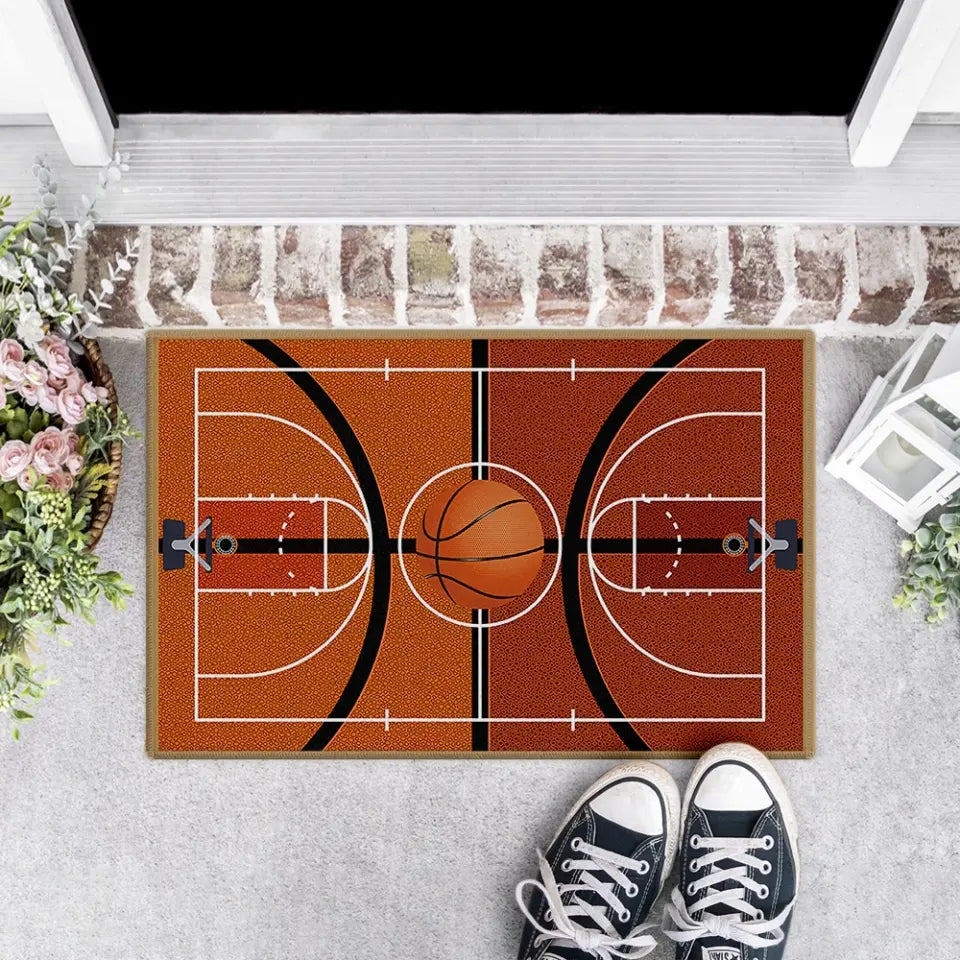 Basketball Court Rug Special Doormat Gift For Kids Basketball Lovers