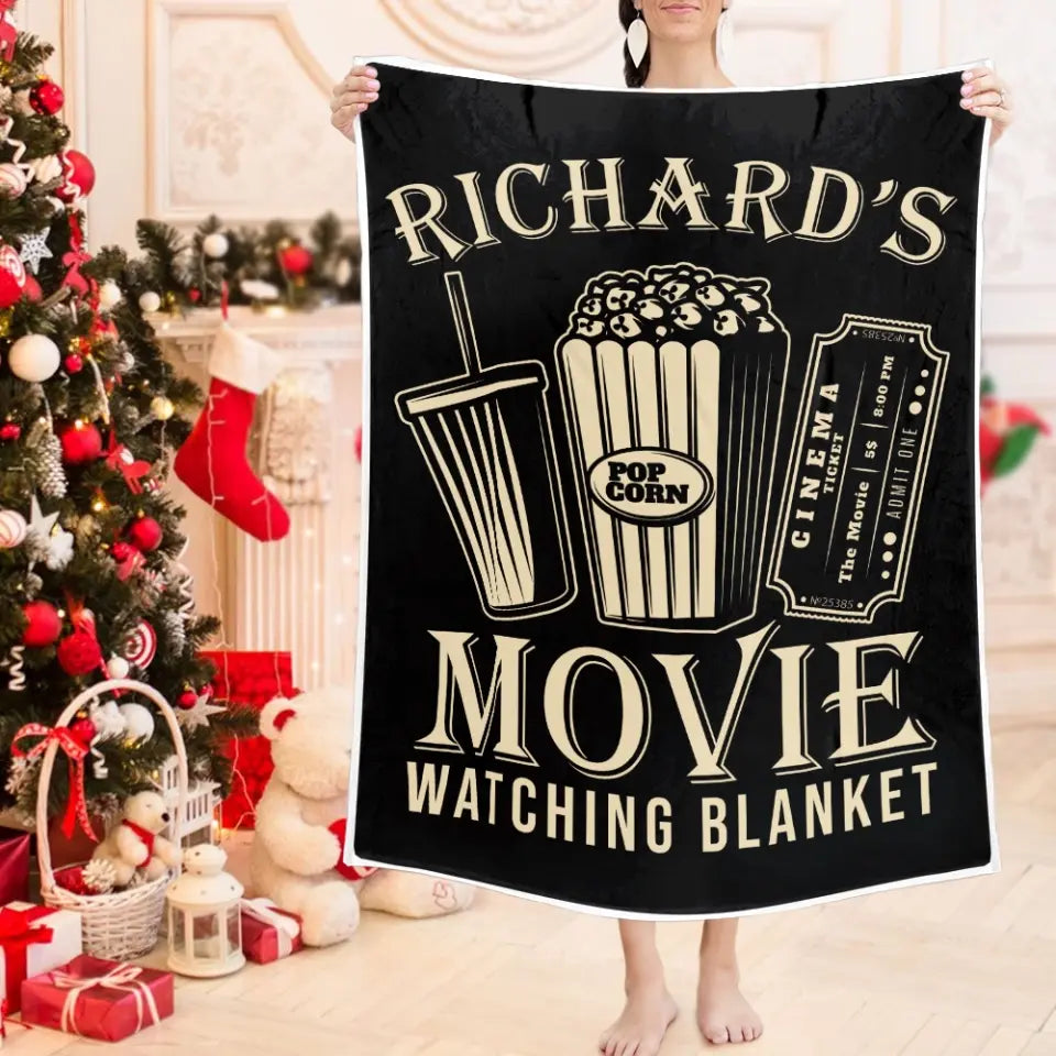 Movie Watching Blanket, Personalized Fleece Blanket, Gift For Movie Theatre Lovers
| 311IHPLNCS1176