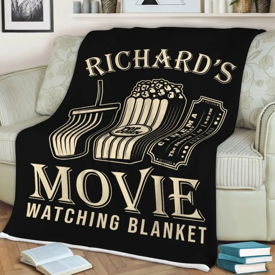 Movie Watching Blanket, Personalized Fleece Blanket, Gift For Movie Theatre Lovers
| 311IHPLNCS1176