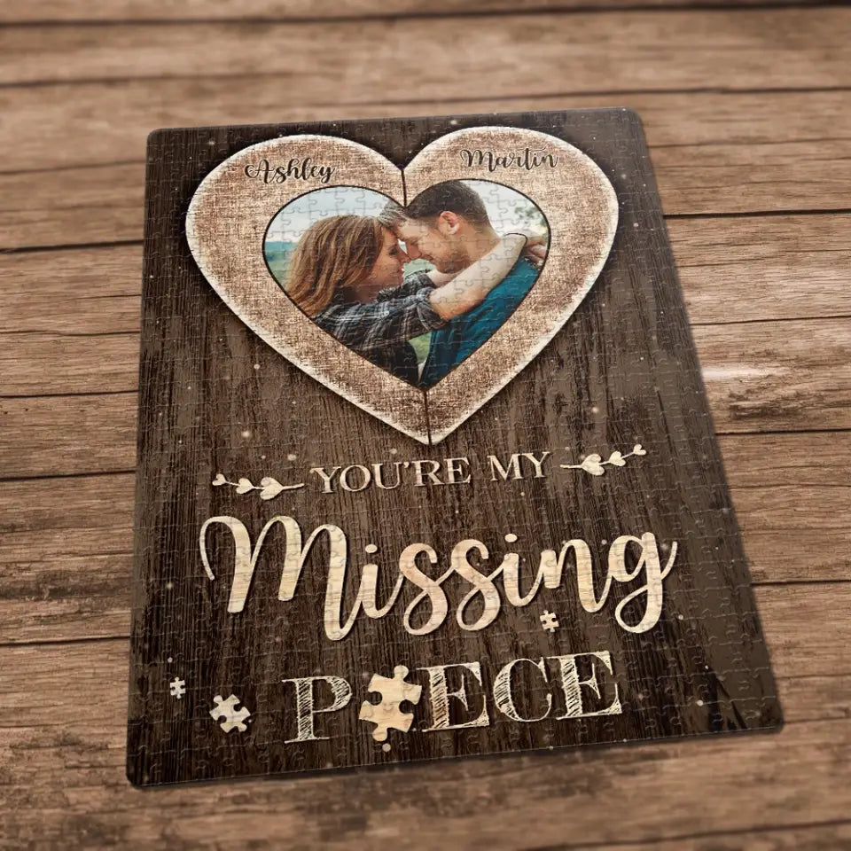 You Are My Missing Piece, Personalized Rectangle Puzzle, Gift For Couple