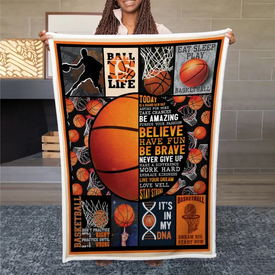 Basketball Dream Big Start Now, Fleece Blanket, Gift For Basketball Players | 312IHPBNBL1323