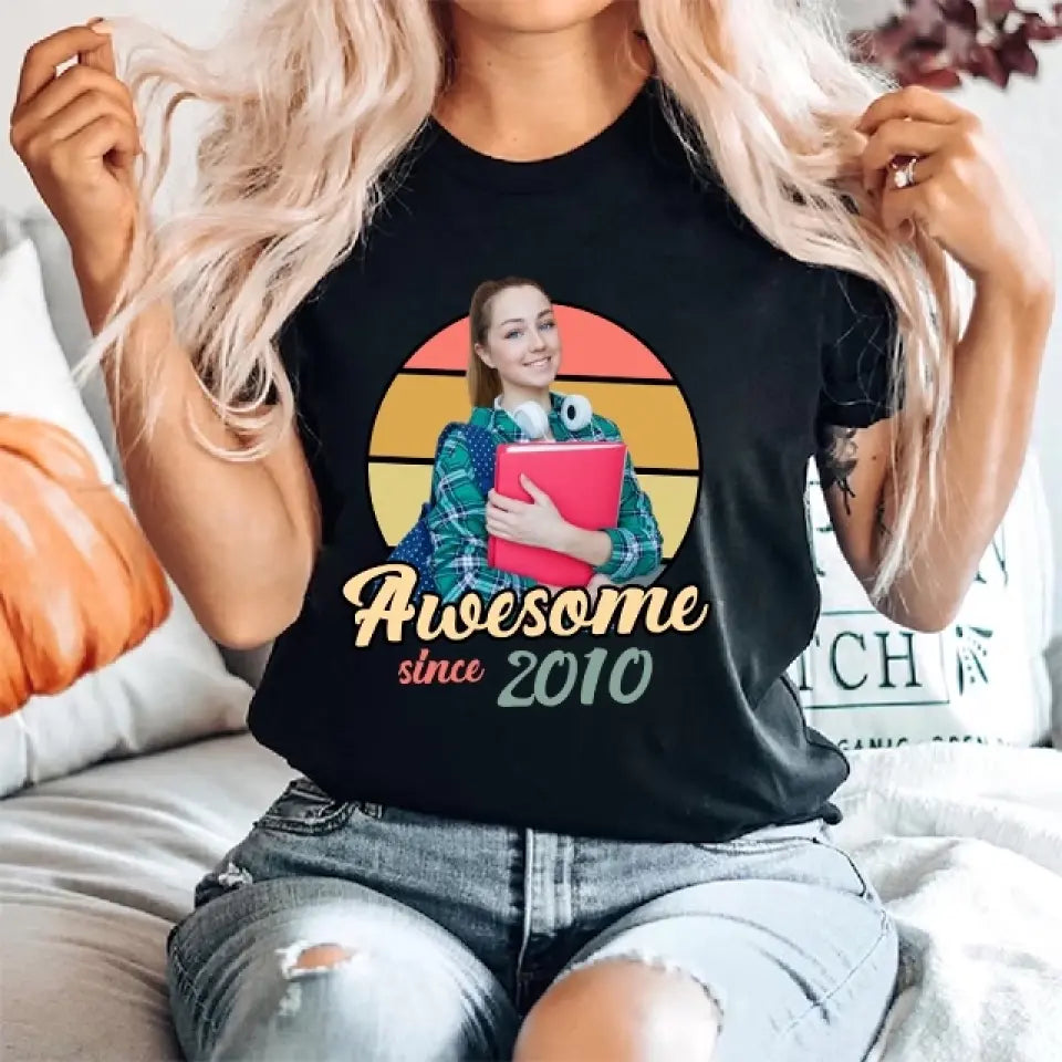 Awesome Since Custom Face Shirt Tshirt Birthday Gift
