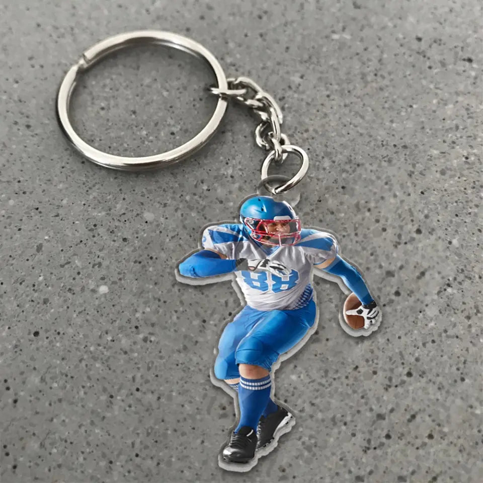 Custom Photo Acrylic Flat Keychain - Personalized Sport Keychain