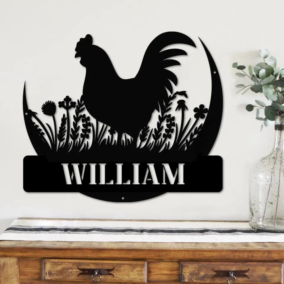 Custom Rooster Metal Wall Signs