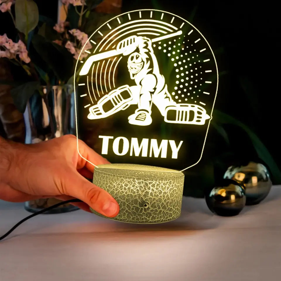 4 Styles Hockey Lamp - Personalized 3D LED Light - Best Gift for Hockey Fans, Hockey Players