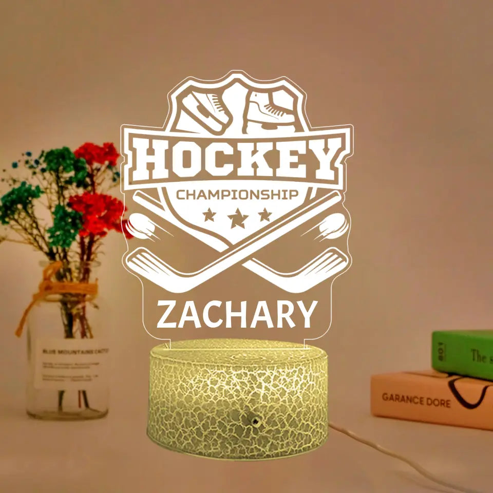 4 Styles Hockey Lamp - Personalized 3D LED Light - Best Gift for Hockey Fans, Hockey Players
