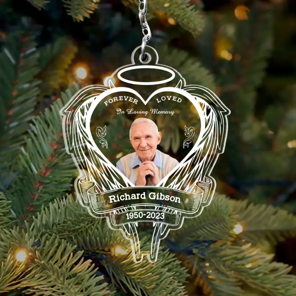 Forever Loved In Loving Memory Personalized Acrylic Keychain Memorial Gift