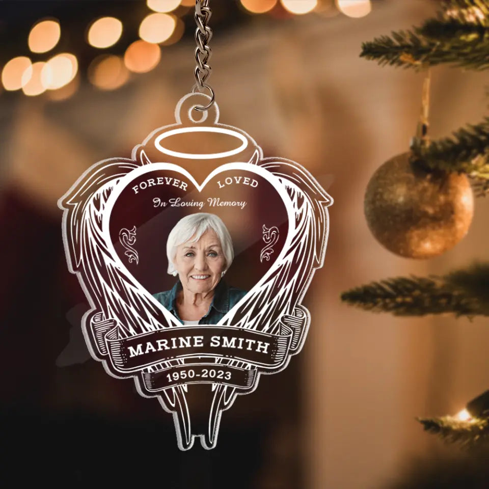 Forever Loved In Loving Memory Personalized Acrylic Keychain Memorial Gift