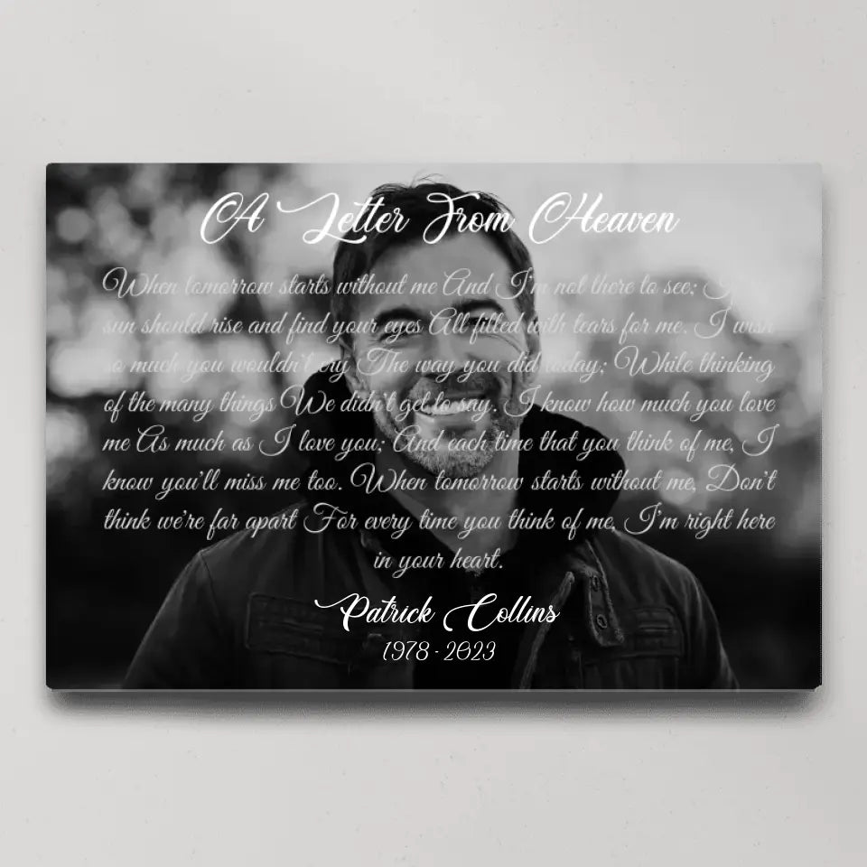 A Letter From Heaven, Upload Photo Canvas/Poster, Memorial Gift | 309IHPLNCA166