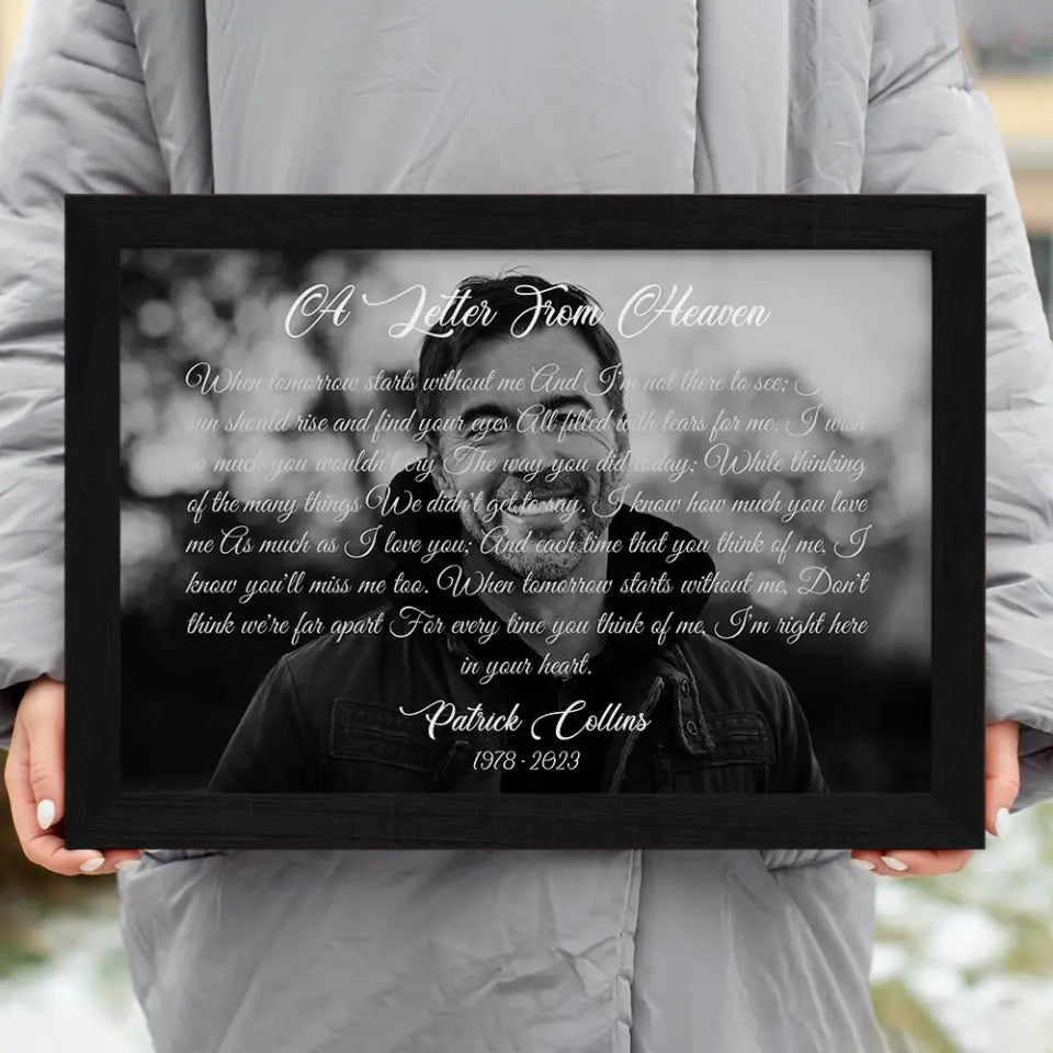 A Letter From Heaven, Upload Photo Canvas/Poster, Memorial Gift | 309IHPLNCA166